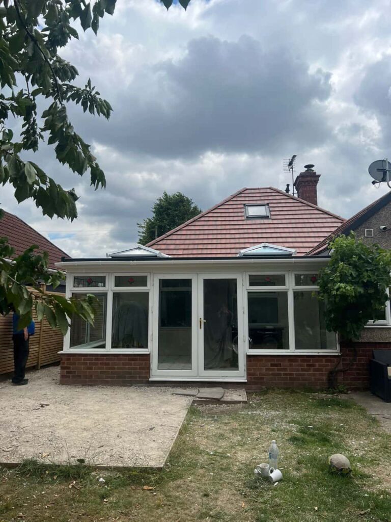 This is a photo of a hipped roof on a bungalow that has just had roof repairs carried out. Works carried out by Ollerton Roofing Repairs